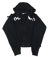 Čierna prepínaci mikina s logom a kapucňou Money