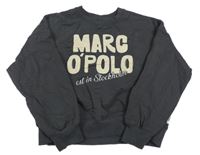 Sivá oversize crop mikina s logom Marc O´polo
