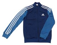 Petrolejovo-modrá propínací sportovní mikina s logem Adidas