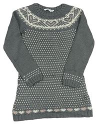 Sivé vzorované vlnené šaty Matalan