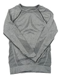 Sivé melírované funkčné športové thermo tričko