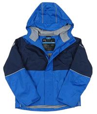 Modro-tmavomodrá šušťáková outdoorová jarná bunda s kapucňou TRESPASS