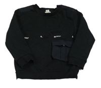 Čierna mikina s číslami a vreckom zn. RIVER ISLAND