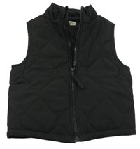 Čierna prešívaná šušťáková zateplená vesta F&F