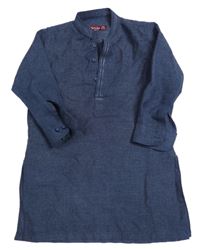 Tmavomodré melírované košeľové šaty