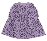 Fialovo-černo-růžové vzorované teplákové šaty Next