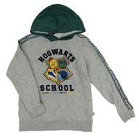 Sivá melírovaná mikina s erbem - Harry Potter a pruhom a kapucňou H&M