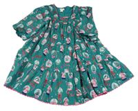 Tmavozelené vánoční šaty s těžítky a ozdobičkami a obrázky Monsoon