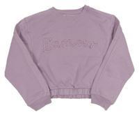 Levandulová crop tepláková mikina s nápisom PRIMARK