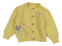 Žltý prepínaci sveter s motýlikmi a kvetmi Nutmeg