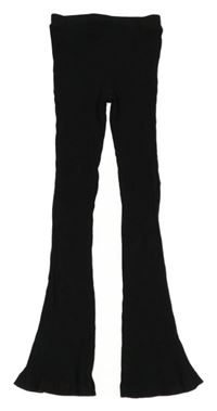 Čierne rebrované flare nohavice Matalan