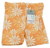 Nové - oranžové kvetované legínové kraťasy PRIMARK
