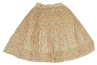 Smotanová plisovaná sukňa s kvietkami George