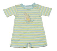 Pruhovaný kraťasový overal so zajačikom