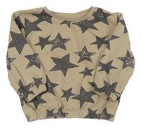 Béžová oversize mikina s hviezdičkami so smajlíkmi PRIMARK