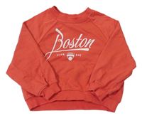 Červená oversize mikina s nápisom H&M