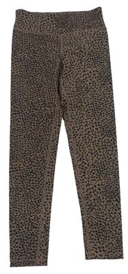 Hnědé sportovní legíny s leopardím vzorem H&M