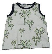 Biele tielko s palmami