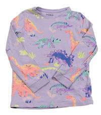 Lila pyžamové tričko s dinosaurami M&S
