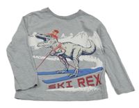 Šedé melírované triko s dinosaurem Nutmeg