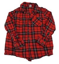 Červeno-černo-bílá kostkovaná košile Tu