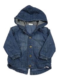 Modrá ľahká rifľová podšitá bunda s kapucňou Next