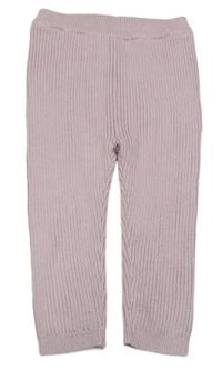 Lila žebrované pletené tepláky George