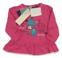 Nové - Tmavorůžová tunika s domkem a houbami Blue Seven