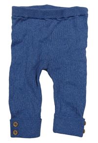 Modré rebrované pletené tepláky Matalan