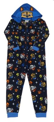 Tmavomodro-modrá fleecová kombinéza s Paw Patrol a kapucí Nickelodeon