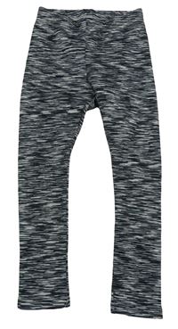 Čierno-tmavošedo-biele melírované legíny Infinity Kids