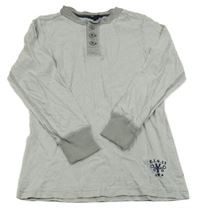 Sivo-biele pruhované tričko s gombíkmi H&M