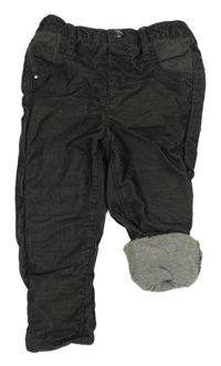 Antracitové pruhované podšité nohavice Nutmeg