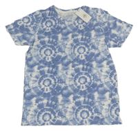 Nové - Modro-biele batikované tričko Primark