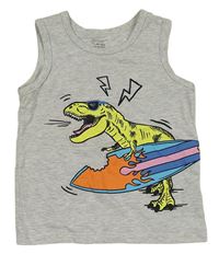 Sivé melírované tielko s dinosaurom Primark