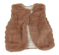 Staroružová kožušinová podšitá vesta