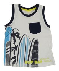 Biele tielko so sufrmi a vreckom Kids