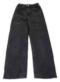 Černé široké high waist rifle H&M