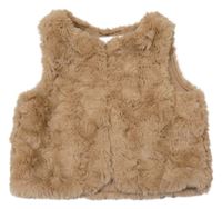 Hnedá kožušinová podšitá vesta H&M
