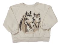 Béžová mikina s koňmi H&M