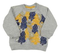 Sivo-žltá mikina s medveďmi zn. Ergee