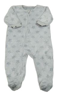 Šedý plyšový overal s hvězdami Next