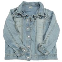 Svetlomodrá rifľová bunda s volánikmi F&F