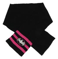 Černo-růžová pletená šála s Batmanem George