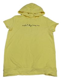 Žltá tepláková vesta s nápisom a kapucňou C&A