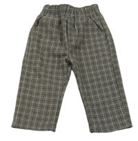 Sivé kockované úpletové nohavice