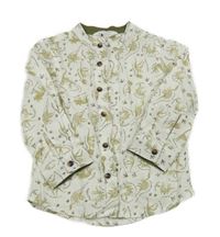 Bílo-béžová košile s dinosaury Primark