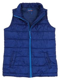 Tmavomodrá šusťáková prošívaná zateplená vesta tchibo