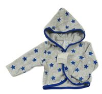 Nové - sivo-modrá zamatová prepínaci mikina s kapucňou C&A