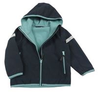 Tmavomodrá sofhshellová bunda s kapucí